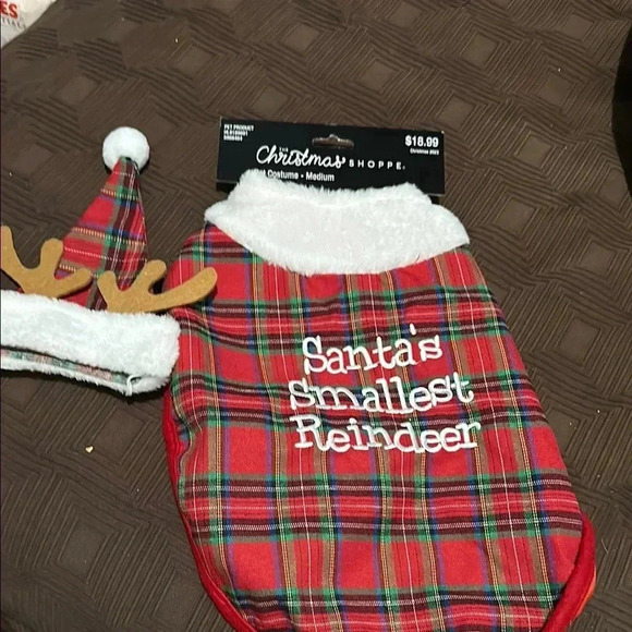 the Christmas shoppe Other - Dog Coat Santa’s smallest reindeer size medium New